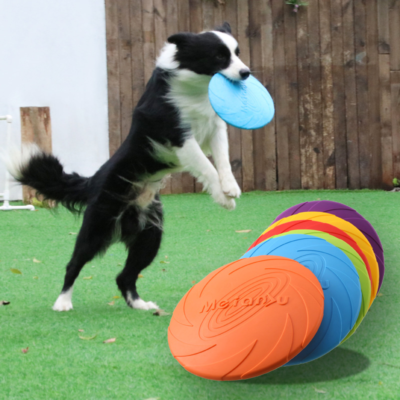 Flying Disc Dog Training Toy - 강아지와 고양이를 위한 상호작용형 실리콘 플라잉