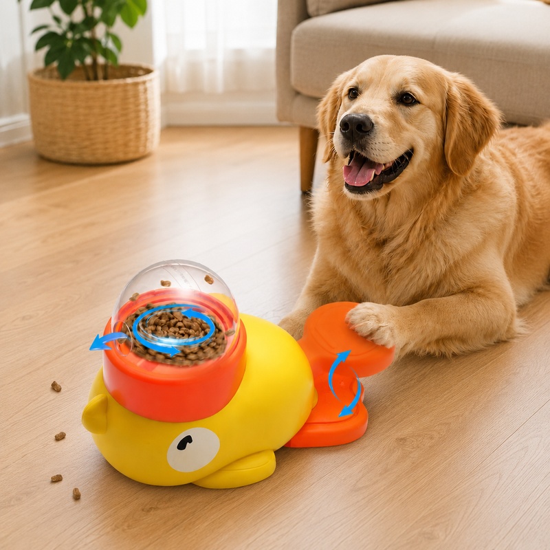 만화 오리 모양의 인터랙티브 애완동물 훈련 장난감 -  - Dog Puzzle Feeder Toy 리뷰 및 가격