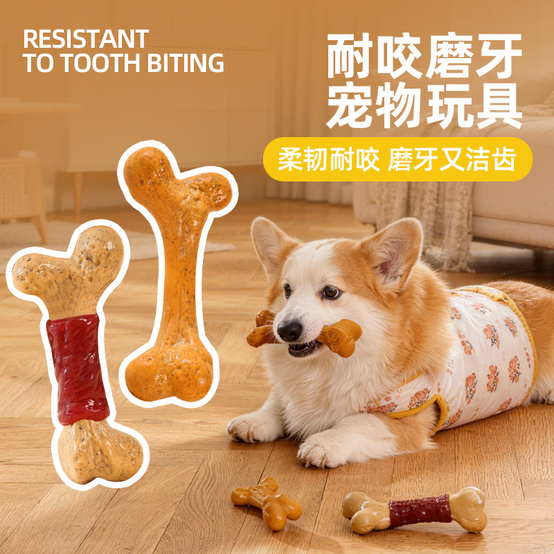 강아지 장난감TPR 내구성 있는 씹힘 방지 치아 청소  - Teeth Cleaning Dog Chew Bone 리뷰 및 가격